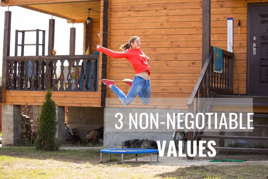 girl jumping knowing she has picked her top core values