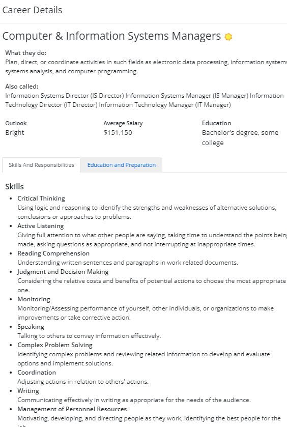 Specific Job Information you are suited for