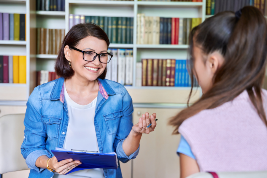 accountability partner meeting with a student
