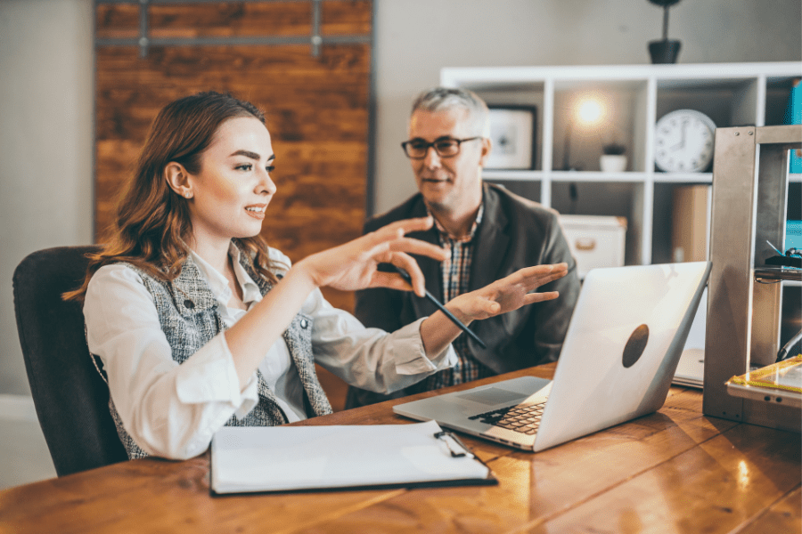 mentor working with girl