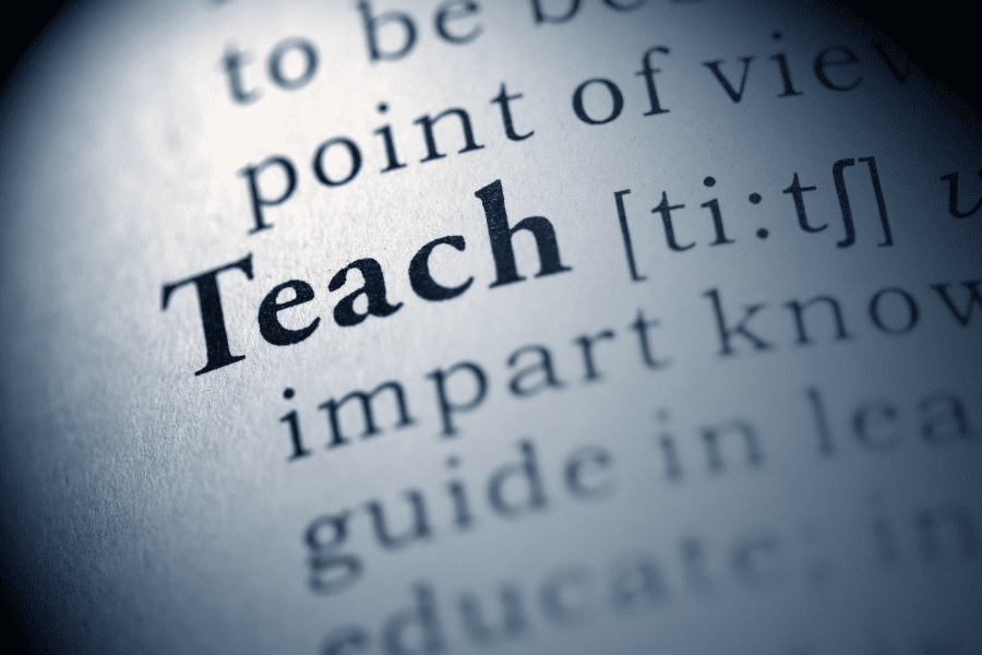 teach in the dictionary